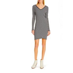 NWT  RAG & BONE BLACK/WHITE HALIFAX RIBBED MINI DRESS SIZE XS